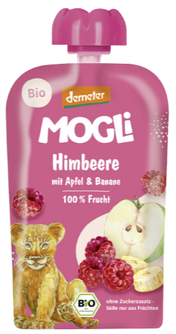 Aviečių, obuolių, bananų tyrelė, biodinaminė MOGLI, 100 g
