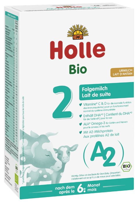 Tolesnio maitinimo A2 pieno mišinys kūdikiams nuo 6 mėnesių Nr. 2, ekologiškas HOLLE, 400 g