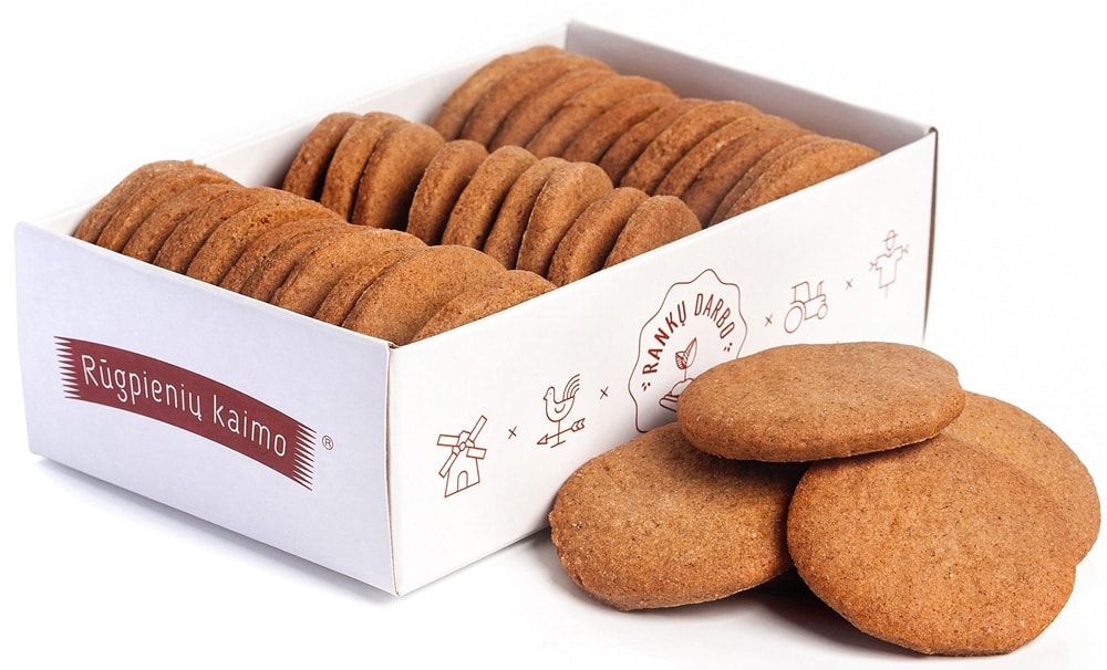 Pilno grūdo ruginiai sausainiai MĖTA, 170 g