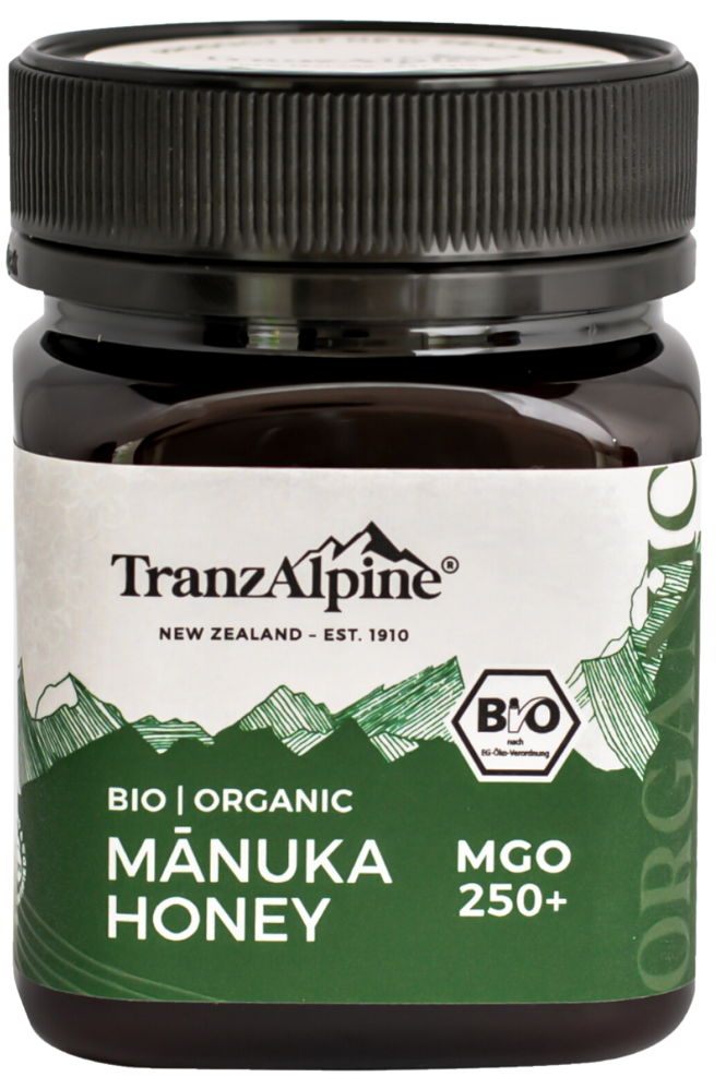 Manuka medus 250+ MGO, ekologiškas TRANZ ALPINE, 250 g