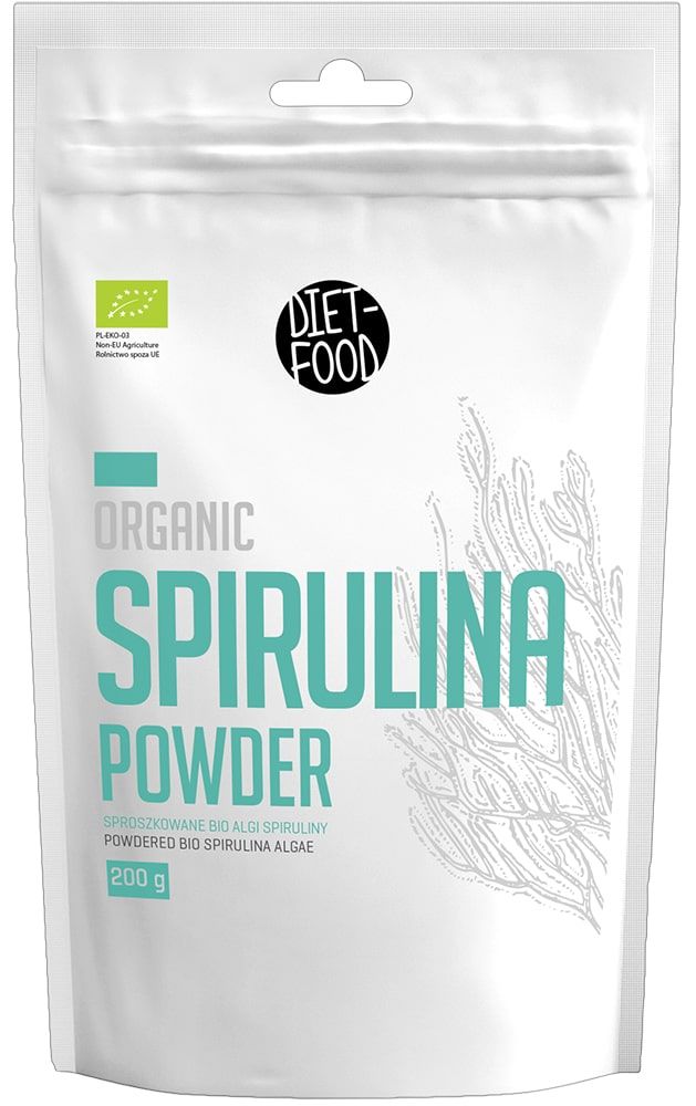 Spirulinos milteliai, ekologiški DIET FOOD, 200 g