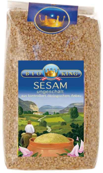 Sezamų sėklos su luobele, ekologiškos BIO KING, 500 g