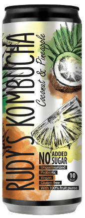 Kombučia gėrimas KOKOSAI IR ANANASAI RUDY'S, 330 ml