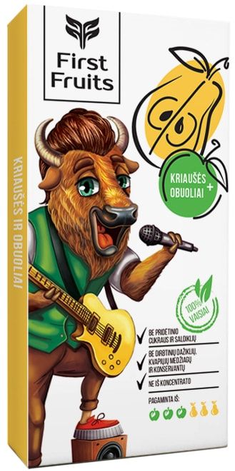 Kriaušių ir obuolių skanėstas FIRST FRUITS, 60 g