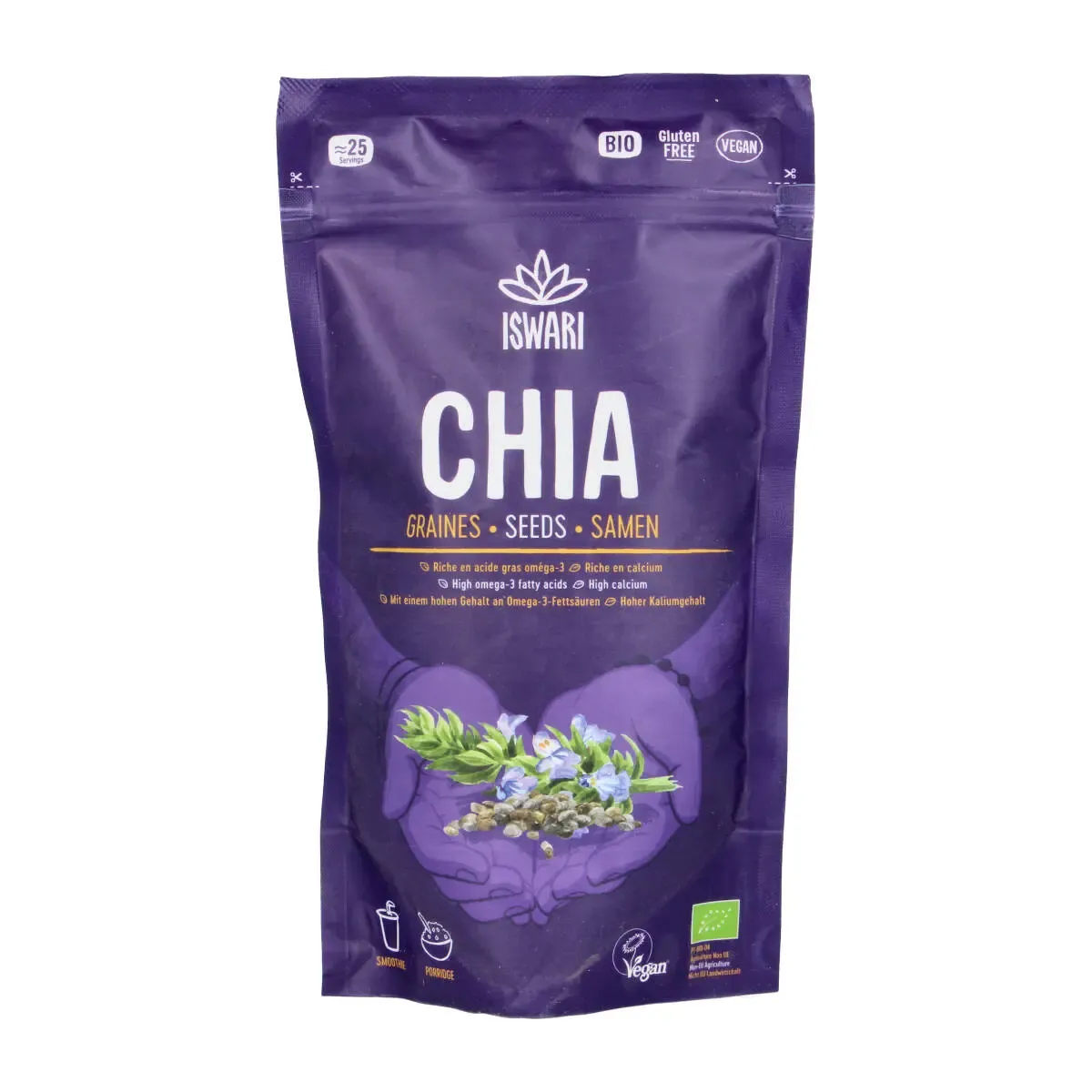 Ispaninio šalavijo (chia) sėklos, ekologiškos ISWARI, 250 g