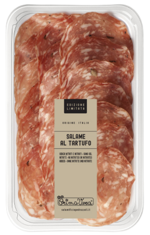 Vytintas kiaulienos saliamis su trumais, pjaustytas, ekologiškas PRIMA VERA, 70 g