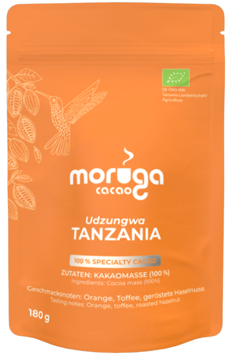 Rūšinė kakava „Udzungwa Tanzania“, ekologiška MORUGA CACAO, 180 g