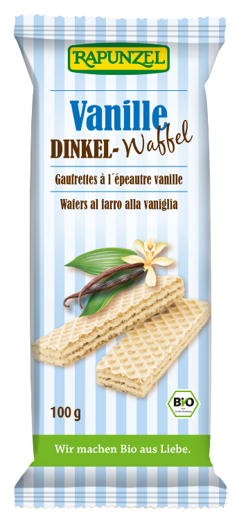 Whole grain waffles with vanilla filling, organic