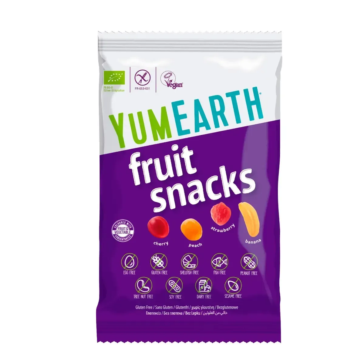 Gummy candies FRUIT SNACKS, organic YUMEARTH