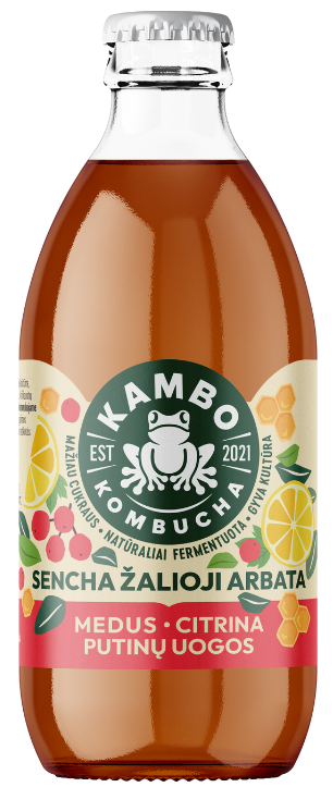 Kombučia gėrimas MEDUS· CITRINA· PUTINŲ UOGOS KAMBO KOMBUCHA, 330 ml