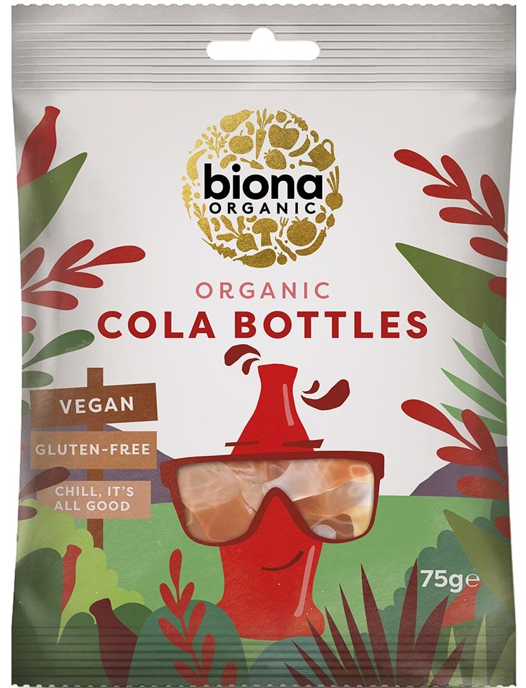Guminukai „Cola buteliukai“, ekologiški BIONA, 75 g