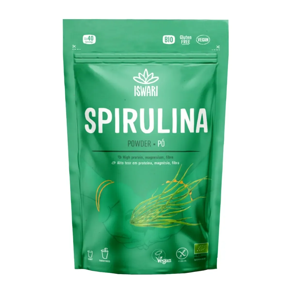 Spirulina milteliai, ekologiški ISWARI, 125 g