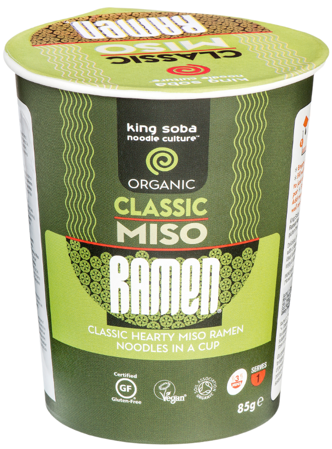 Greitai paruošiami makaronai MISO RAMEN, klasikiniai, ekologiški KING SOBA, 85 g
