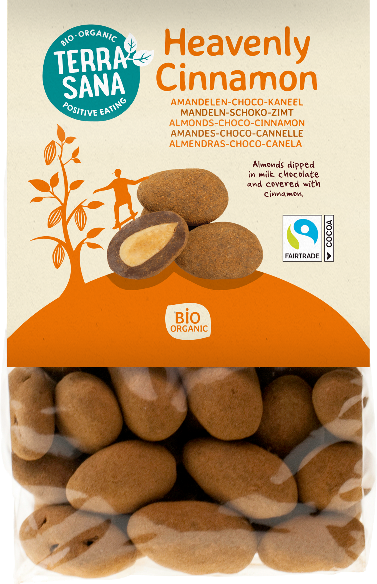 Migdolai šokolade su cinamonu, ekologiški TERRASANA, 150 g