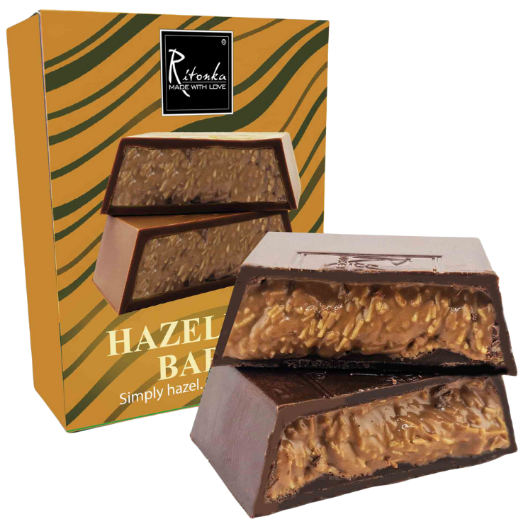 Pieniškas šokoladas su lazdynų riešutų įdaru HAZELNUT BABY RITONKA, 105 g