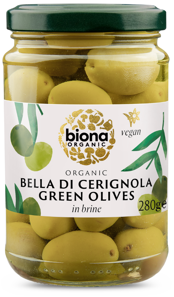Žaliosios alyvuogės "Bella Di Cerignola" sūryme, ekologiškos BIONA, 280 g