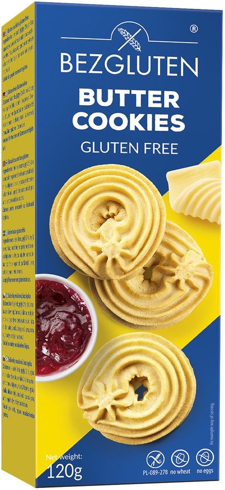 Sviestiniai sausainiai, be glitimo BEZGLUTEN, 120 g
