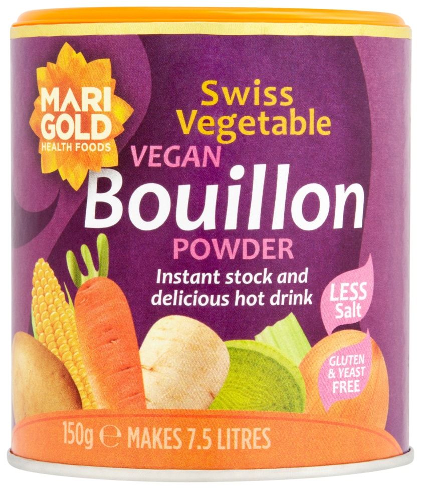 Šveicariškas daržovių sultinys veganams, silpnai sūdytas VIOLETINIS MARIGOLD, 150 g