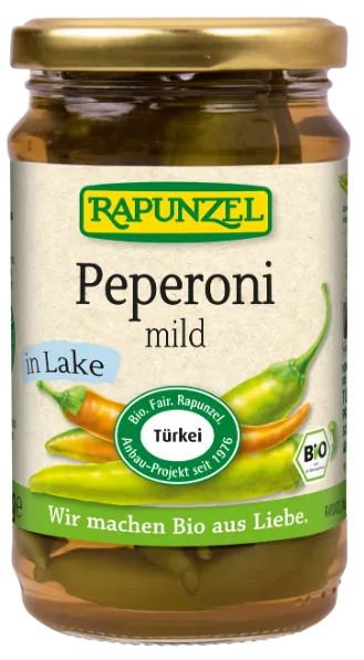 Marinuotos aitriosios paprikos, švelnaus aštrumo, ekologiškos RAPUNZEL, 270 g