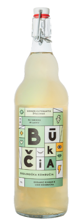 Kombučia su imbieru ir laimu, ekologiška BŪKČIA, 1 l