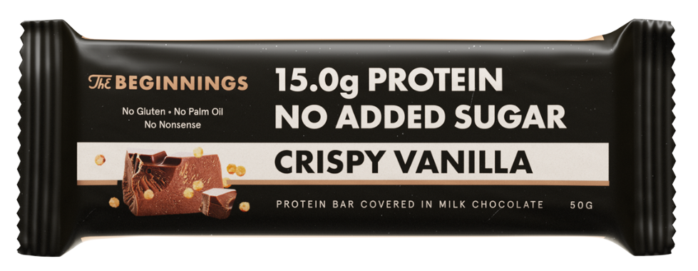 Baltymų batonėlis „Crispy Vanilla“ THE BEGINNINGS, 50 g