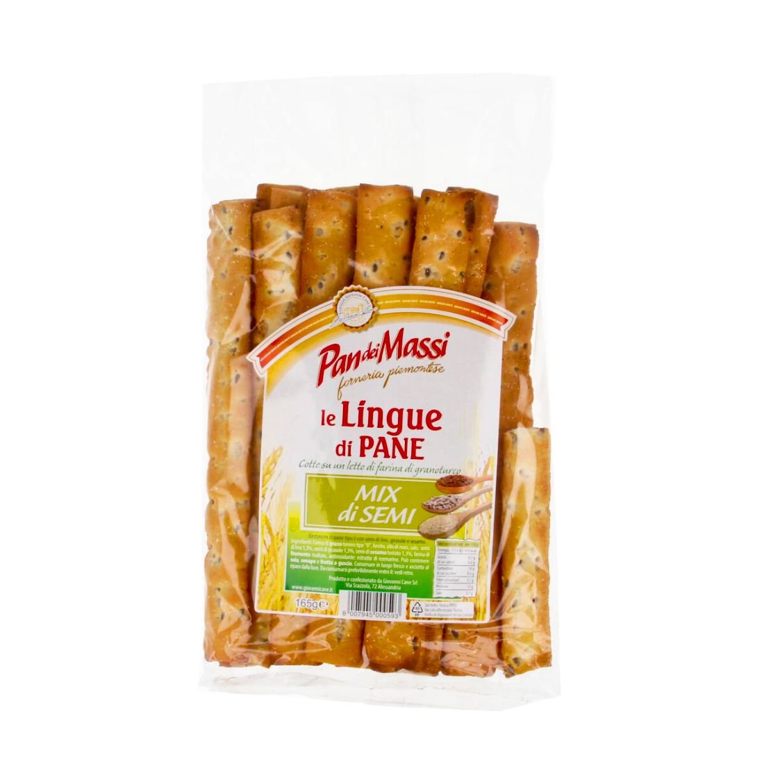 Duonos lazdelės su įvairiomis sėklomis LE LINGUE DI PANE PAN DEI MASSI