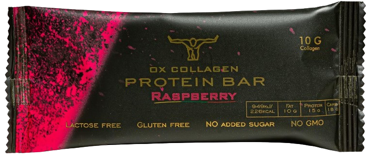 Batonėlis Ox Collagen avietė, 52 g