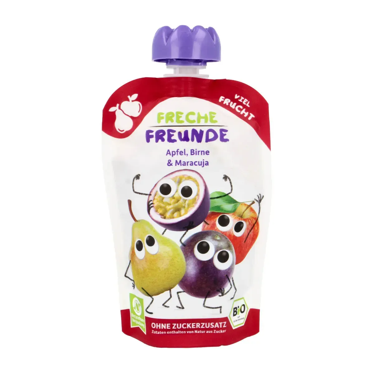 Obuolių, kriaušių ir pasiflorų tyrelė, nuo 12 mėn., ekologiška FRECHE FREUNDE