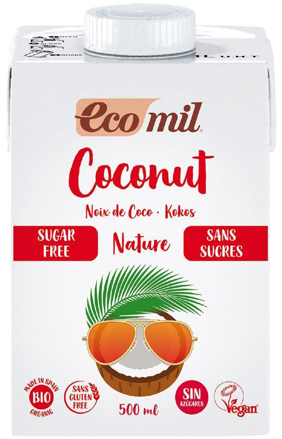 Kokosų gėrimas be cukraus, ekologiškas ECOMIL, 500 ml