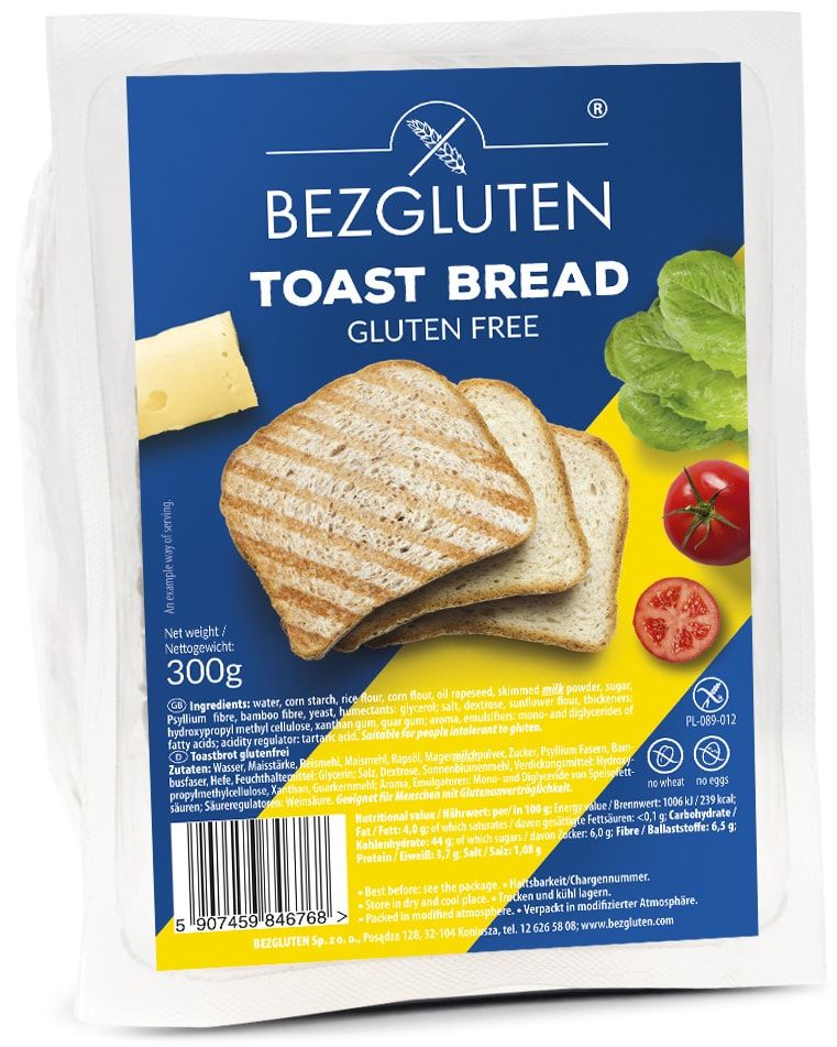 Bread for toasting, gluten-free