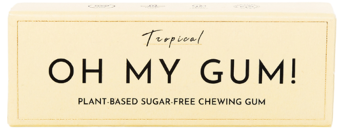 Becukrė kramtomoji guma su ksilitoliu, tropinių vaisių skonio OH MY GUM!, 10 vnt. (19 g)