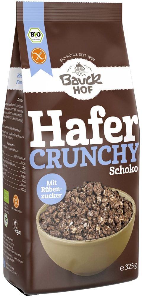 Traškūs kakaviniai avižų dribsniai, ekologiški BAUCK MÜHLE, 325 g