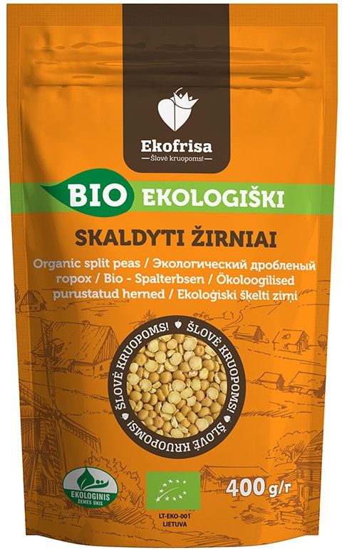 Skaldyti žirniai, ekologiški EKOFRISA, 400 g