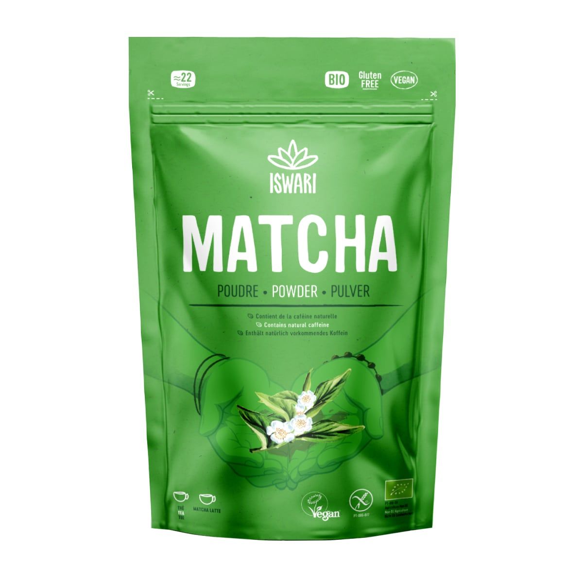 Žaliosios arbatos milteliai MATCHA, ekologiški ISWARI, 70 g
