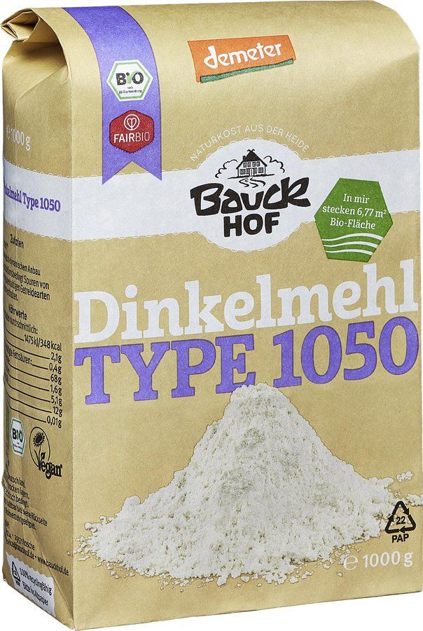 Speltų miltai T 1050, biodinaminiai BAUCK MÜHLE, 1 kg