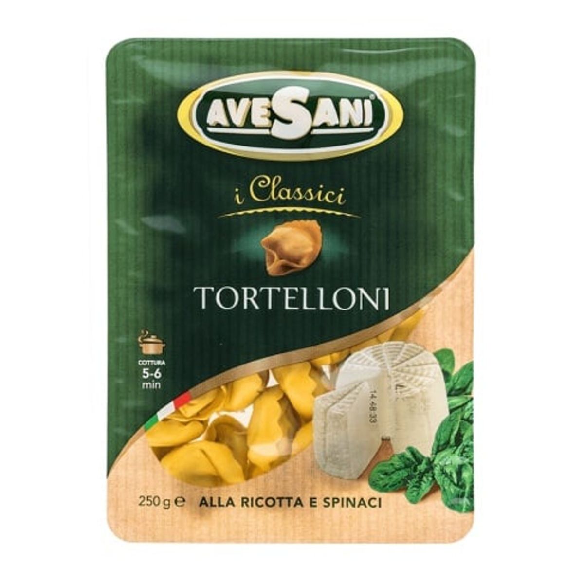 Свежие TORTELLONI с рикоттой и шпинатом AVESANI
