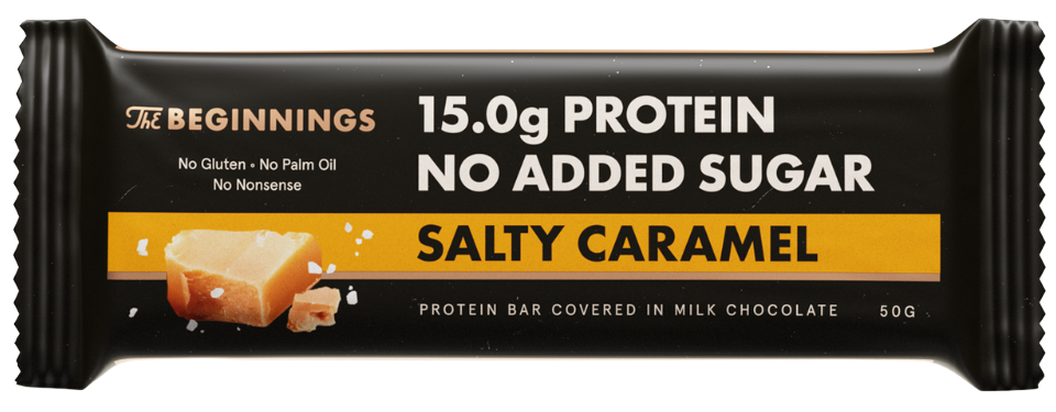 Baltymų batonėlis „Salty Caramel“ THE BEGINNINGS, 50 g