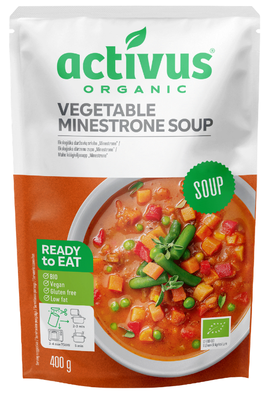Daržovių sriuba „Minestrone“, ekologiška ACTIVUS, 400 g