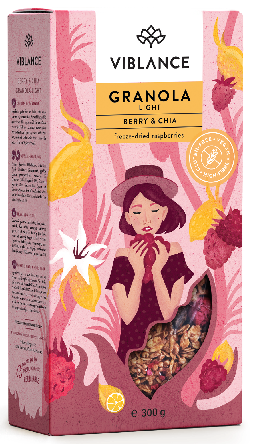 Granola su avietėmis ir ispaninio šalavijo sėklomis VIBLANCE, 300 g