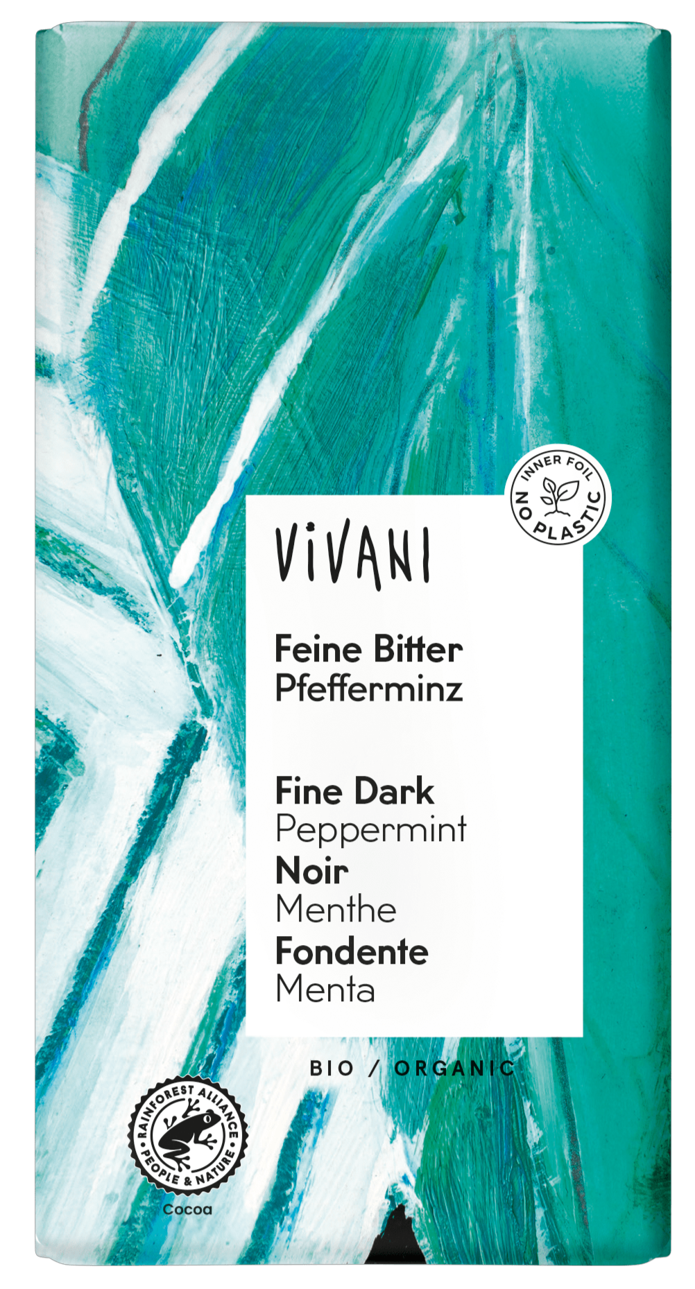 Juodasis 68% šokoladas PEPPERMINT, ekologiškas VIVANI, 100 g