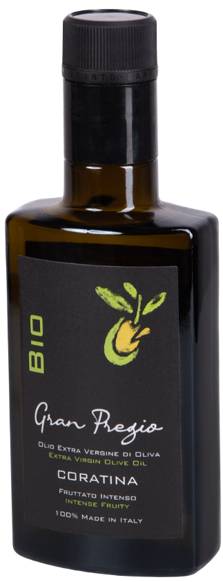 Extra virgin alyvuogių aliejus CORATINA, ekologiškas GRAN PREGIO, 250 ml