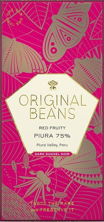 Juodasis šokoladas 75% PIURA, ekologiškas ORIGINAL BEANS, 70 g