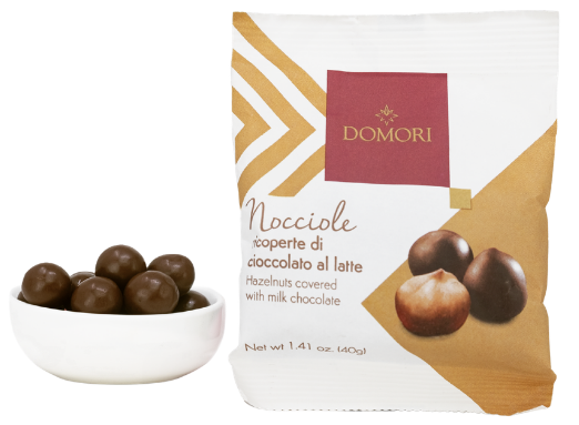Lazdynų riešutai pieniškame šokolade DOMORI, 40 g
