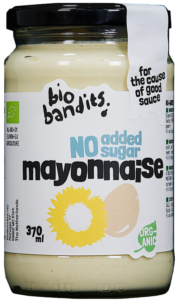 Majonezas be cukraus, ekologiškas BIO BANDITS, 370 ml