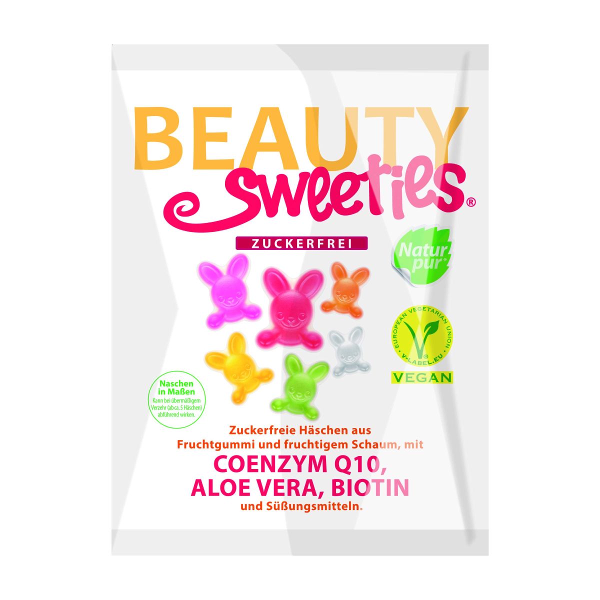 Guminukai becukriai ZUIKUČIAI su Q10, alaviju ir biotinu BEAUTY SWEETIES