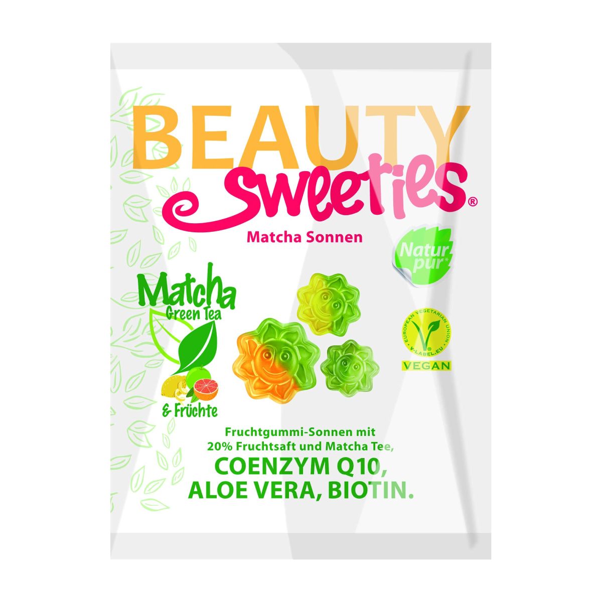 Guminukai „Matcha saulutės“ su Q10, alaviju ir biotinu BEAUTY SWEETIES