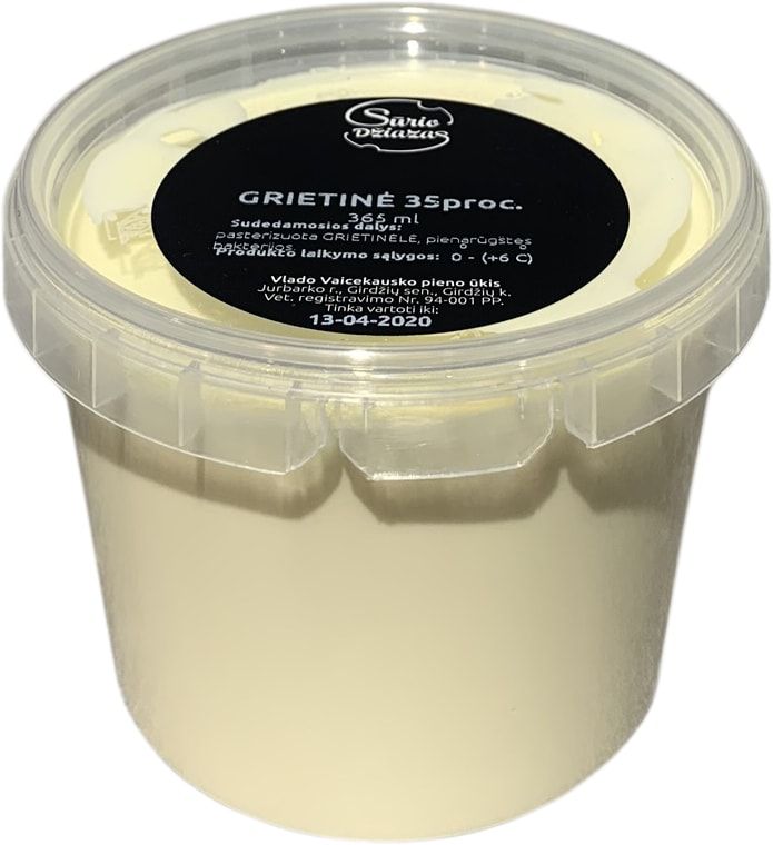Natūrali grietinė, 35% riebumo SŪRIO DŽIAZAS, 400 ml