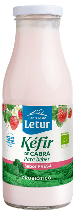 Ožkų pieno kefyras, braškių skonio, ekologiškas CANTERO DE LETUR, 500 ml
