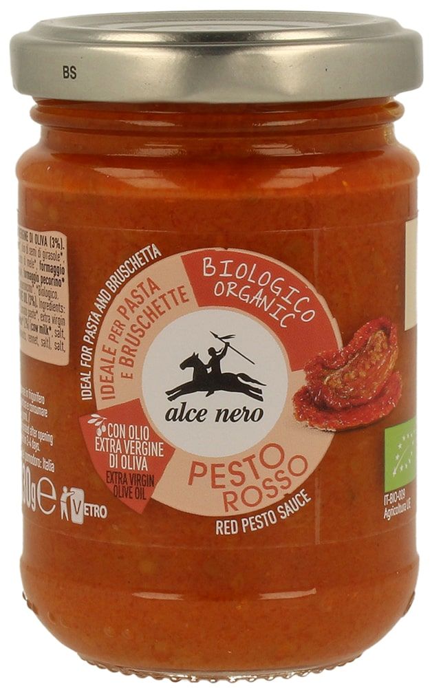 Raudonasis pesto padažas PESTO ROSSO, ekologiškas ALCE NERO, 130 g