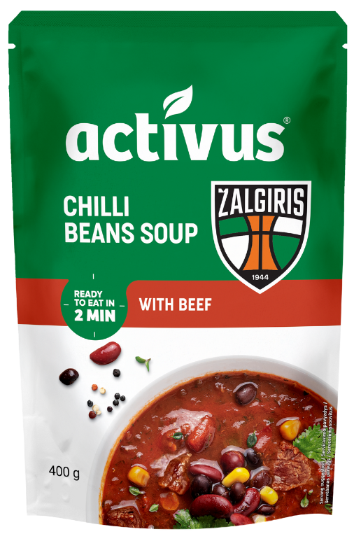 Aštri pupelių sriuba su jautiena ACTIVUS, 400 g